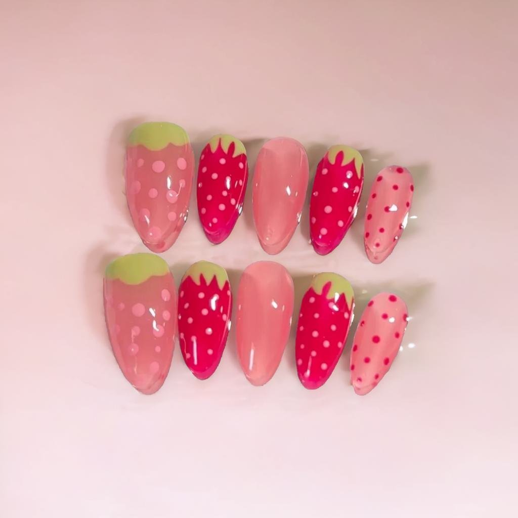 Embrace the Freshness of Nature Hand-Painted Press-on Nails