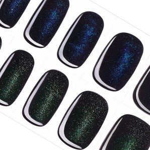 Danni & Toni Galactic Glow Magnetic Semi Cured Gel Nail Strips | Oceanic Panther - 3588