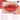 Coral-red lipstick lip result graphic with surrounding lipstick swatches.