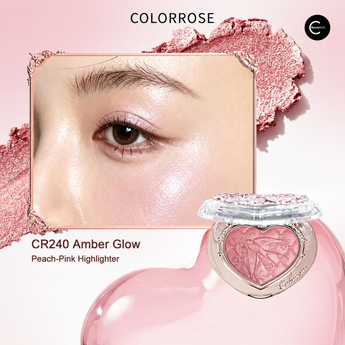 COLORROSE CR240 Binyan Chasing Light peach-pink highlighter compact with eye result