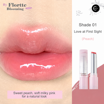 Flortte Blooming rouge à lèvres – produit et rendu porté