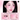 Model wearing a soft pink makeup look with eye and complexion close-ups
