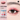Four-pan rose-toned eyeshadow palette with a pink eye makeup look