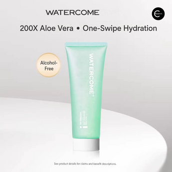 WATERCOME aloe vera gel tube in mint green packaging, front view